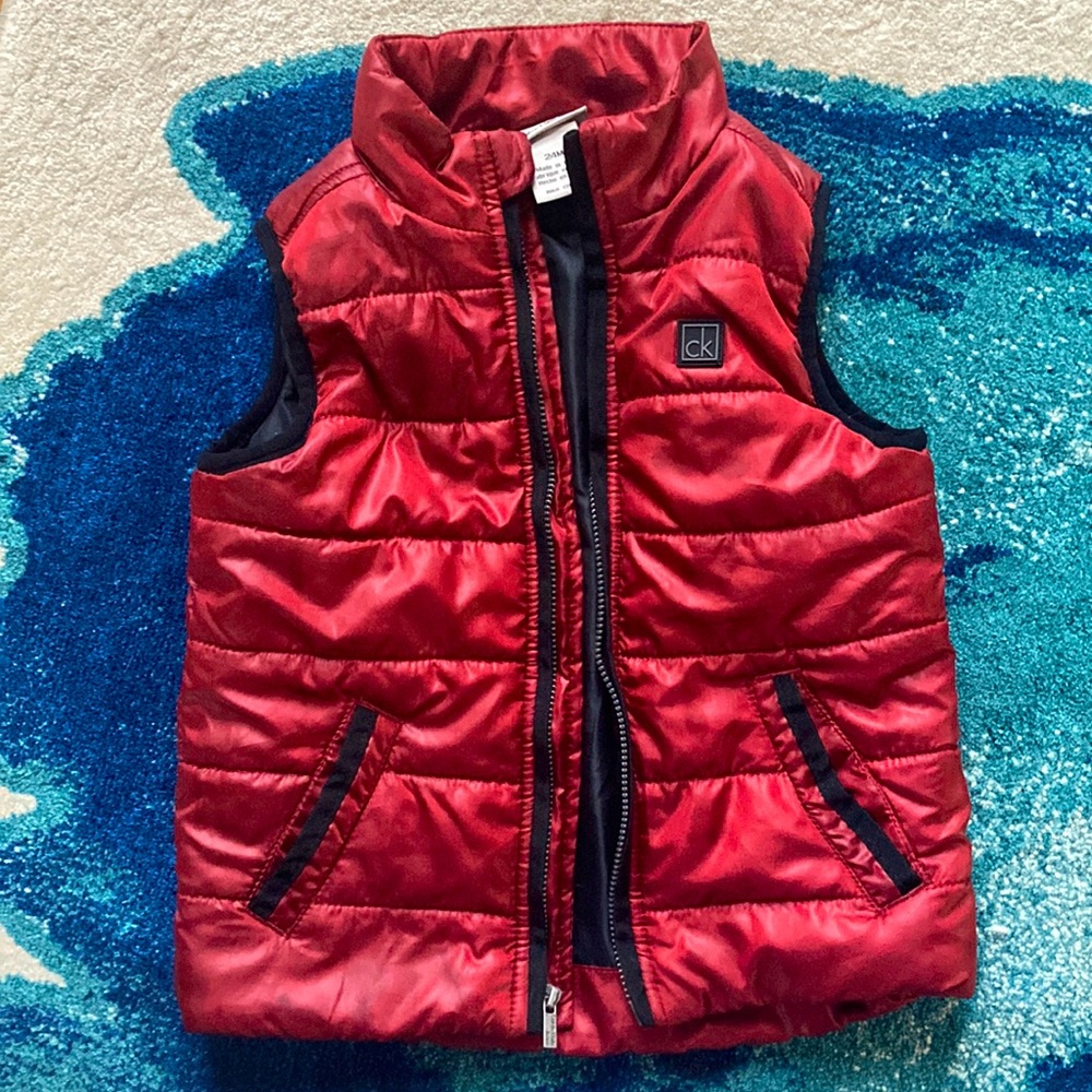 Calvin Klein red puffer vest red 24 month toddler baby